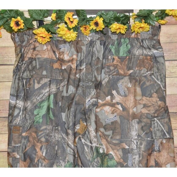 Advantage Timber Men's 2XL Brown Camo Hunting Cargo Pants Elastic Waist Pockets - Picture 6 of 10